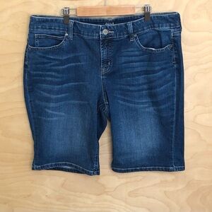 a.n.a Denim Bermuda Short Blue Cotton Blend Pockets Womens Sz 14.